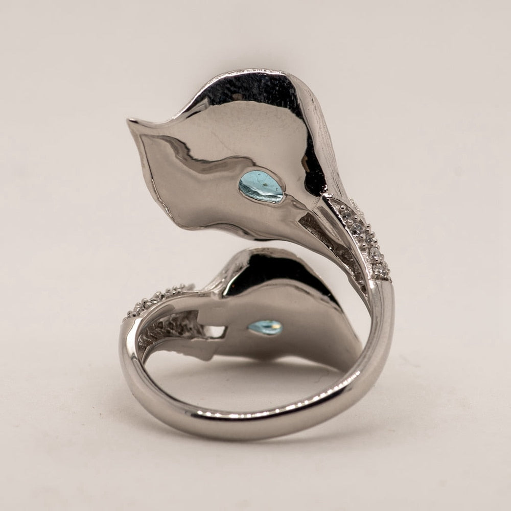 Calla Ring in 925 Silver and Natural Stone