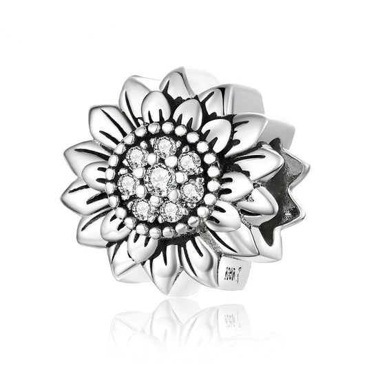 Charm Girasole in Argento 925 e Zirconi - EkoWorld Jewels Charm