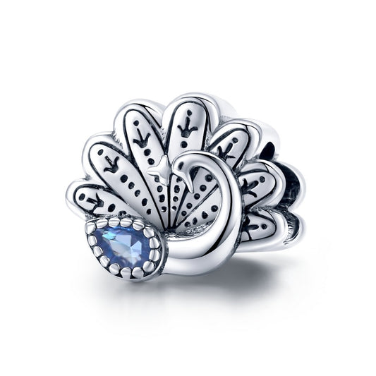 Charm Pavone in Argento 925 e Zirconi - EkoWorld Jewels Charm