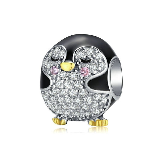 Charm Pinguino in Argento 925e Zirconi - EkoWorld Jewels Charm
