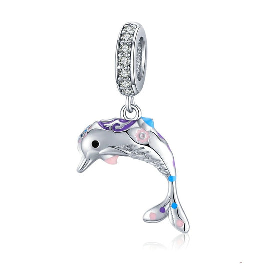 Charm Delfino in Argento 925 e Zirconi - EkoWorld Jewels Charm