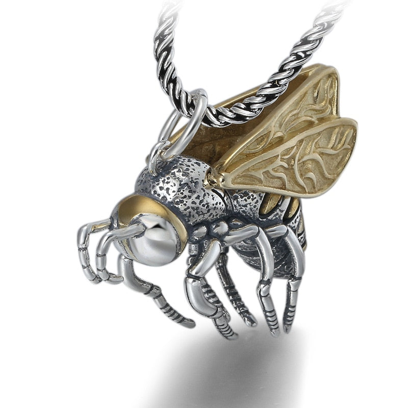 Bee Pendant in 925 Silver and Gold