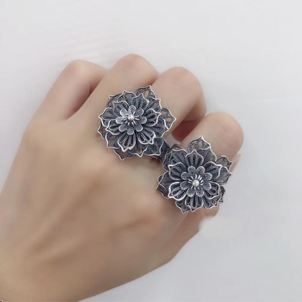 Anello Fiore della Vita Eterna in Argento 925 – EkoWorld Jewels