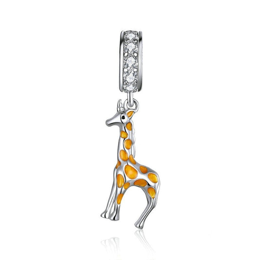 Charm Giraffa in Argento 925 e Zirconi - EkoWorld Jewels Charm