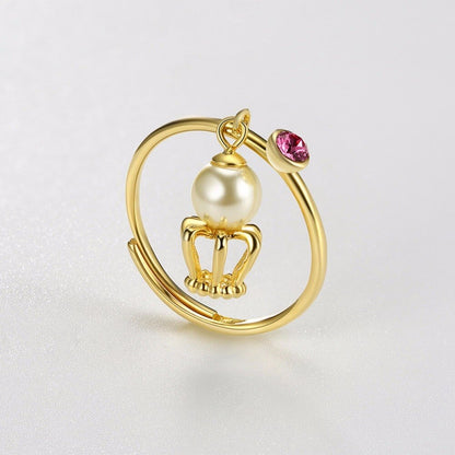 Anello Polpo in Argento 925 e Perla Naturale - EkoWorld Jewels Anello