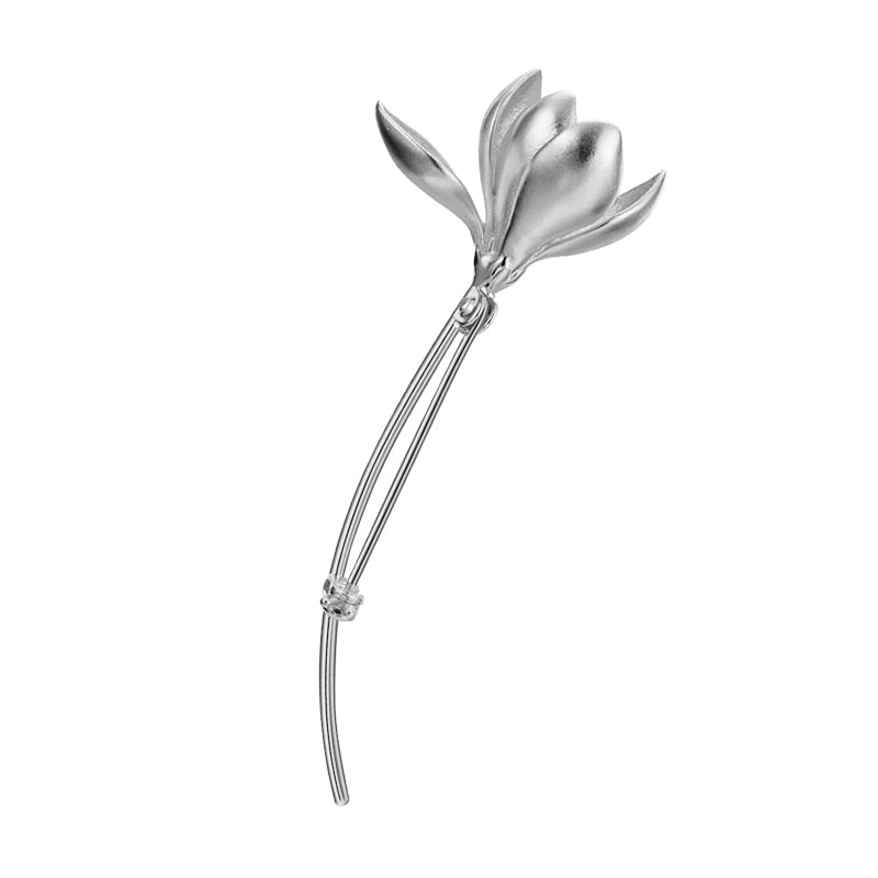 Magnolia brooch in 925 Silver