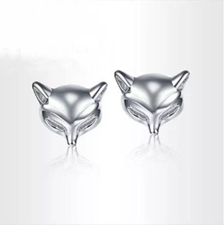 Fox Head 925 sterling silver earrings