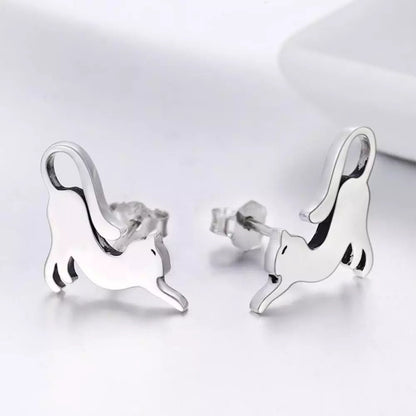 Cat 925 sterling silver earrings