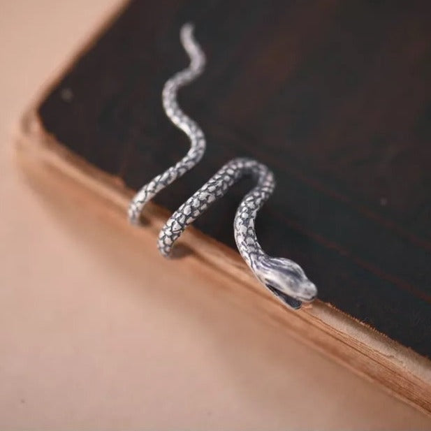 Orecchino Serpente in Argento Antico 925 - EkoWorld Jewels Orecchini
