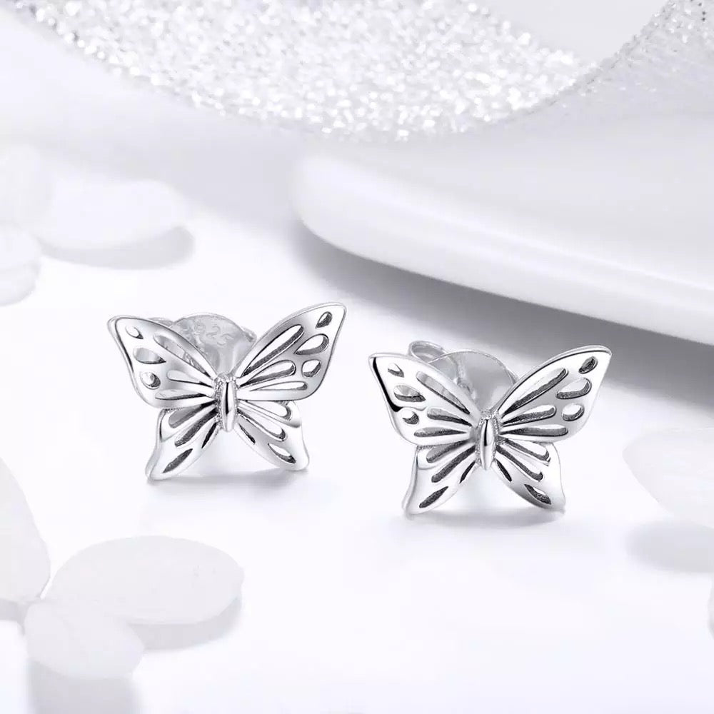 Butterfly 925 sterling ring with zirconia