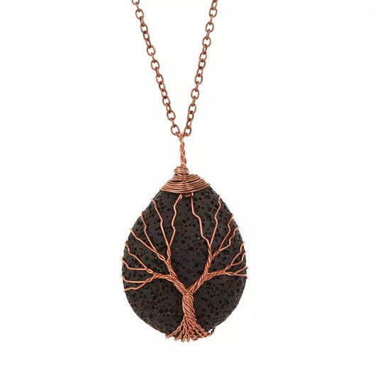 Albero della Vita in Rame e Pietra Lavica - EkoWorld Jewels Collana