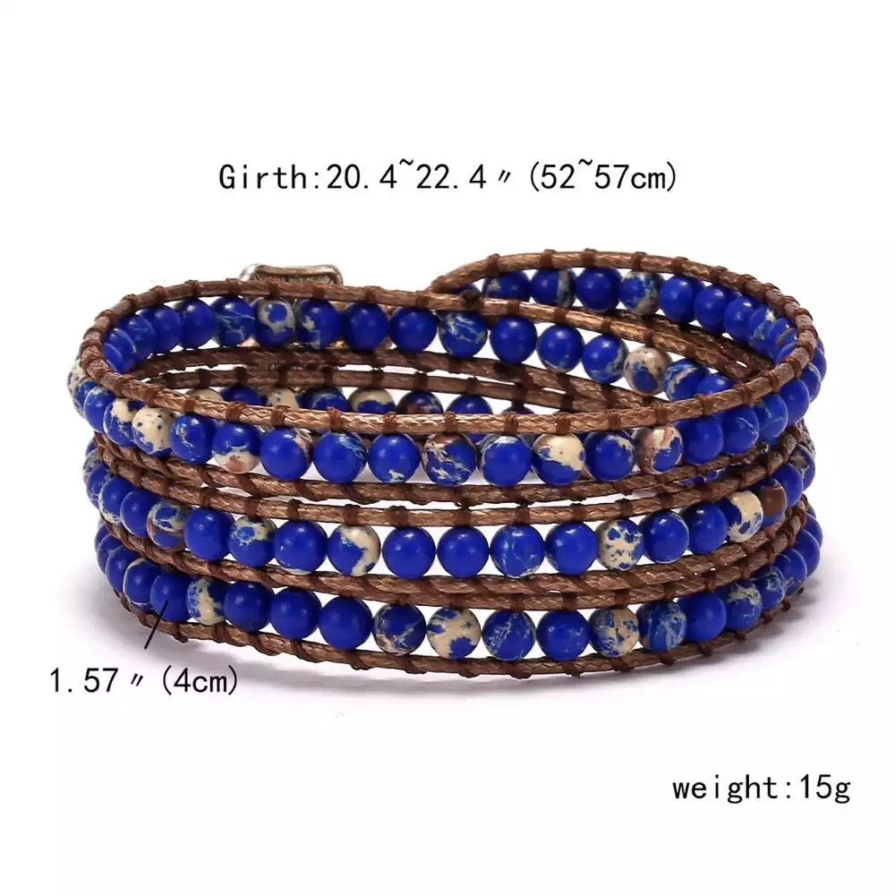 Bracciale con Pietre d'Oceano Blu - EkoWorld Jewels Bracciale