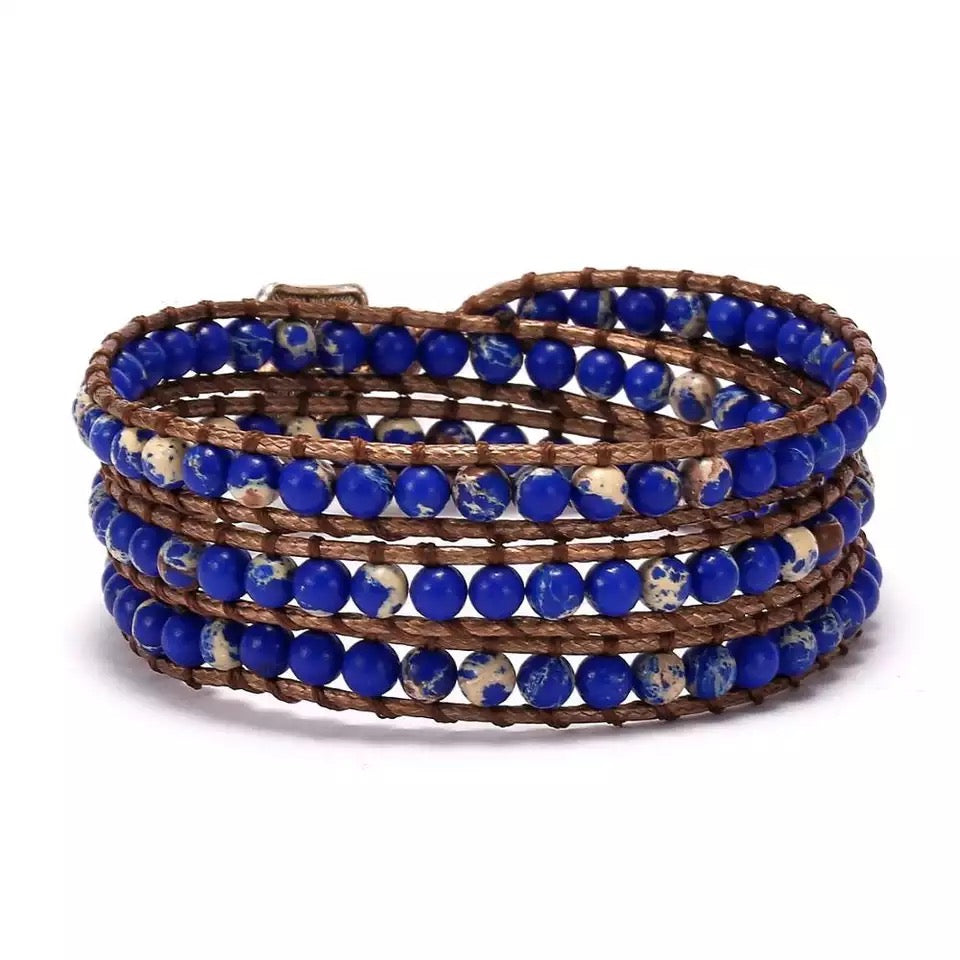 Bracciale con Pietre d'Oceano Blu - EkoWorld Jewels Bracciale