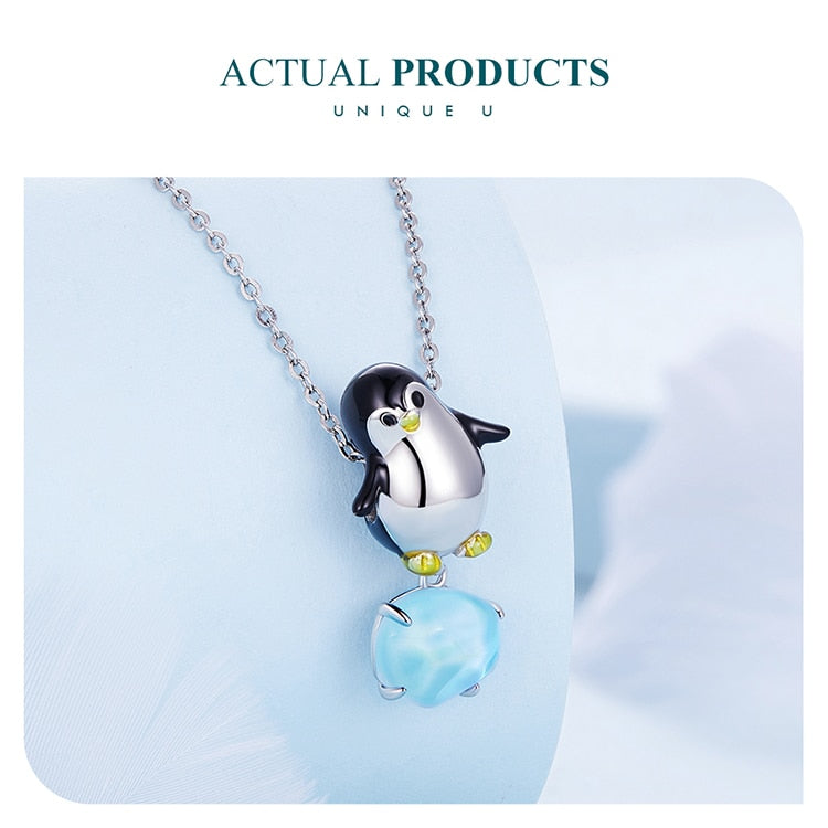 Charm Pinguino in Argento 925 e Cristallo - EkoWorld Jewels Charm