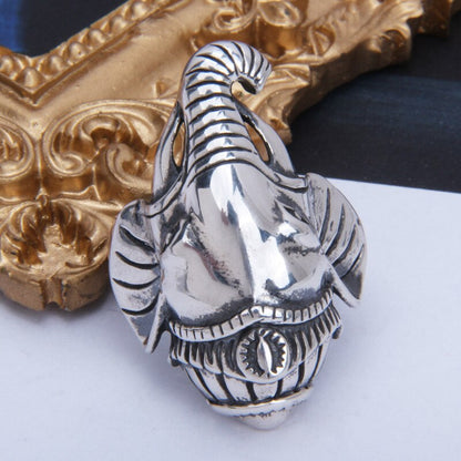 Anello Elefante Ganesha in Argento Antico 925 - EkoWorld Jewels Anello