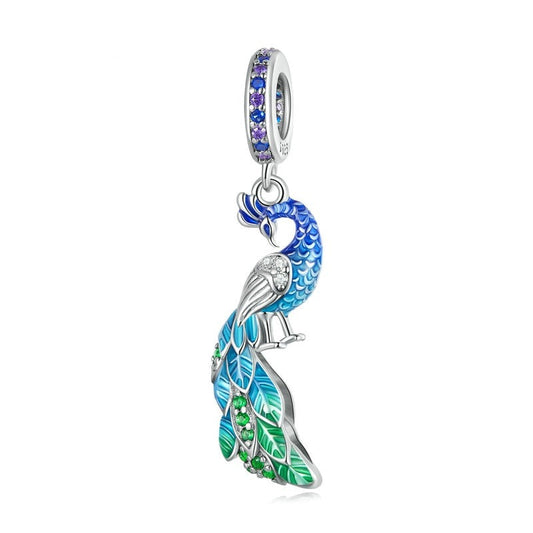 Charm Pavone in Argento 925 e Zirconi - EkoWorld Jewels Charm