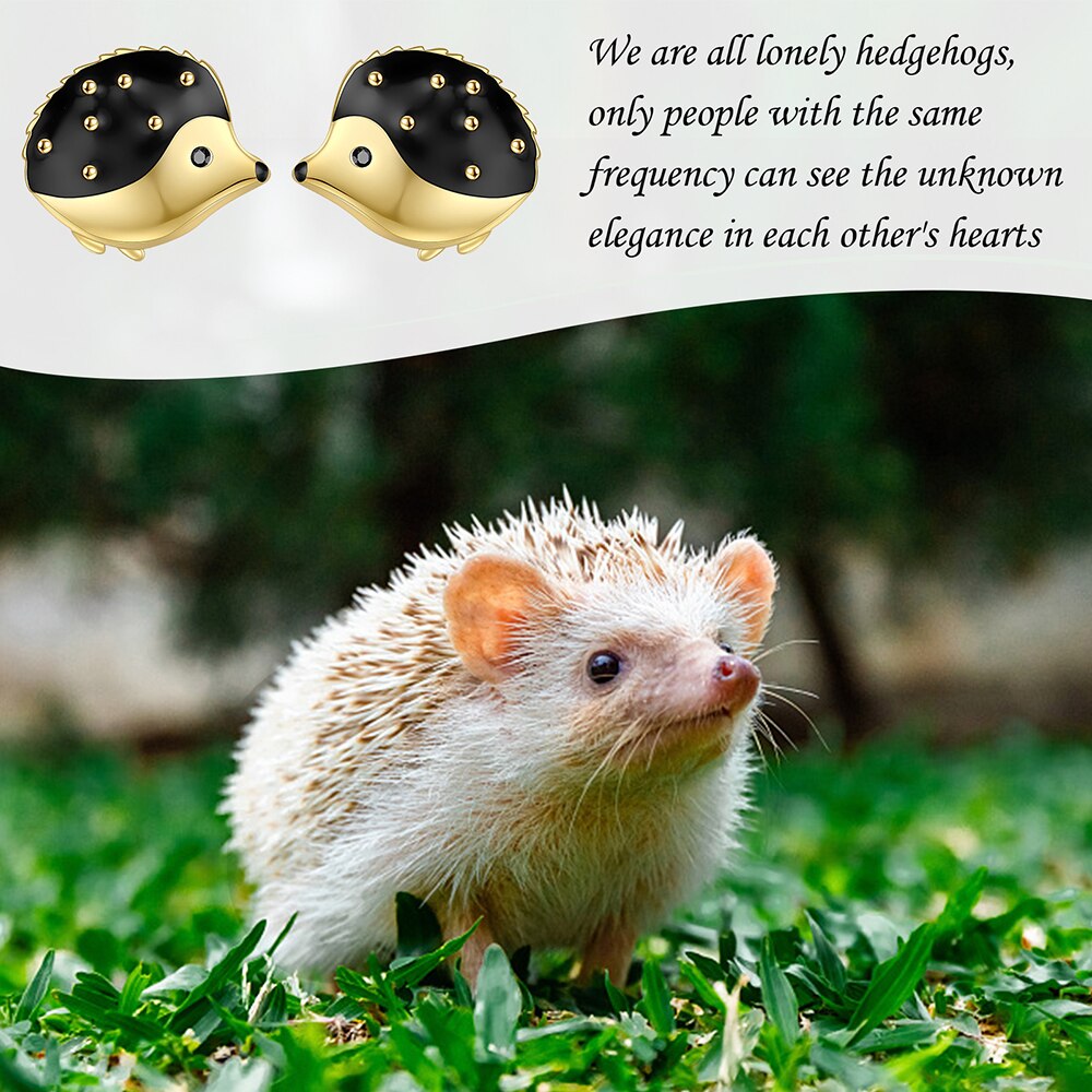 Hedgehog Earrings in 925 Silver