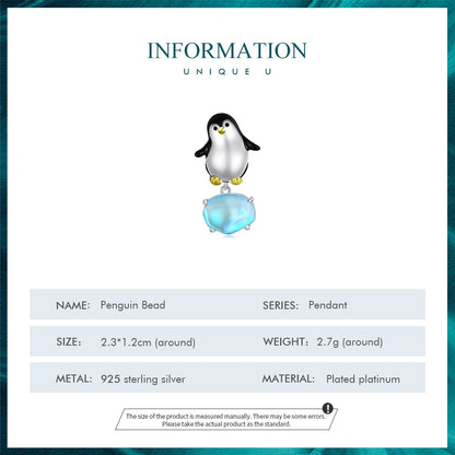 Charm Pinguino in Argento 925 e Cristallo - EkoWorld Jewels Charm
