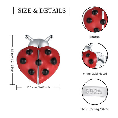 Ladybug Earrings in 925 Silver