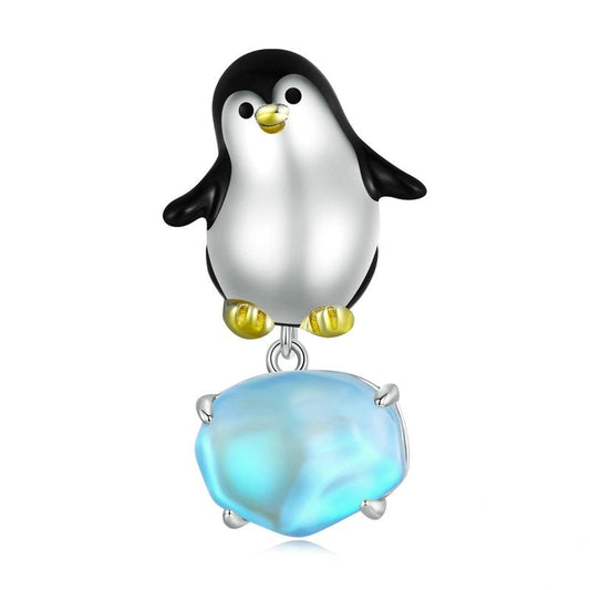 Charm Pinguino in Argento 925 e Cristallo - EkoWorld Jewels Charm