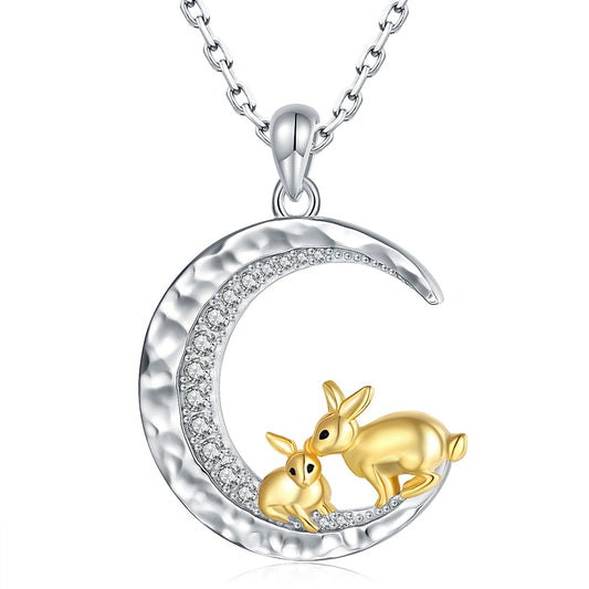 Bunny Necklace in 925 Silver and Gold