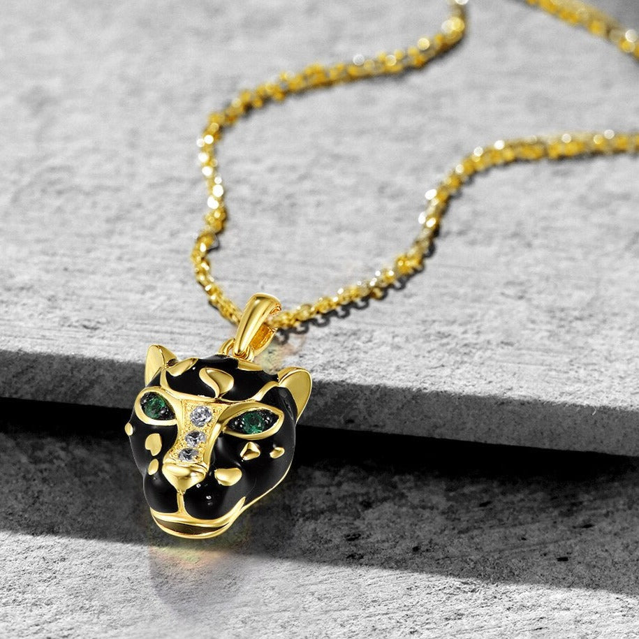 Ciondolo Leopardo in Argento 925 e Zirconi - EkoWorld Jewels