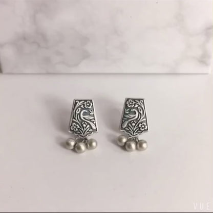 Fenice Earrings in Antique Silver 925