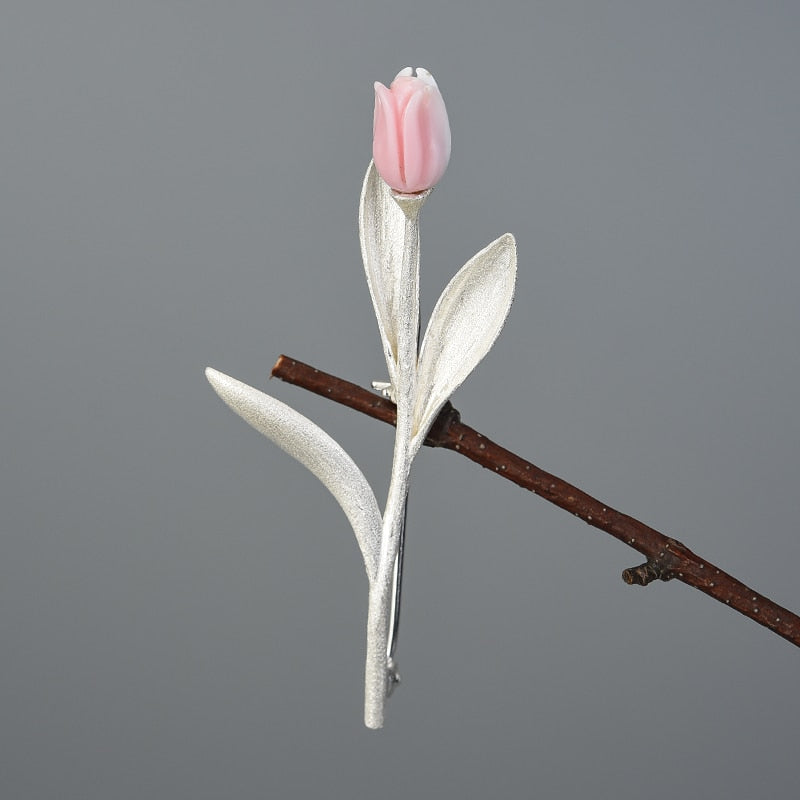 Spilla Tulipano in Argento 925 - EkoWorld Jewels Spille