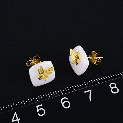 Orecchini Farfalla in Argento 925 e Nano Ceramica Naturale - EkoWorld Jewels Orecchini