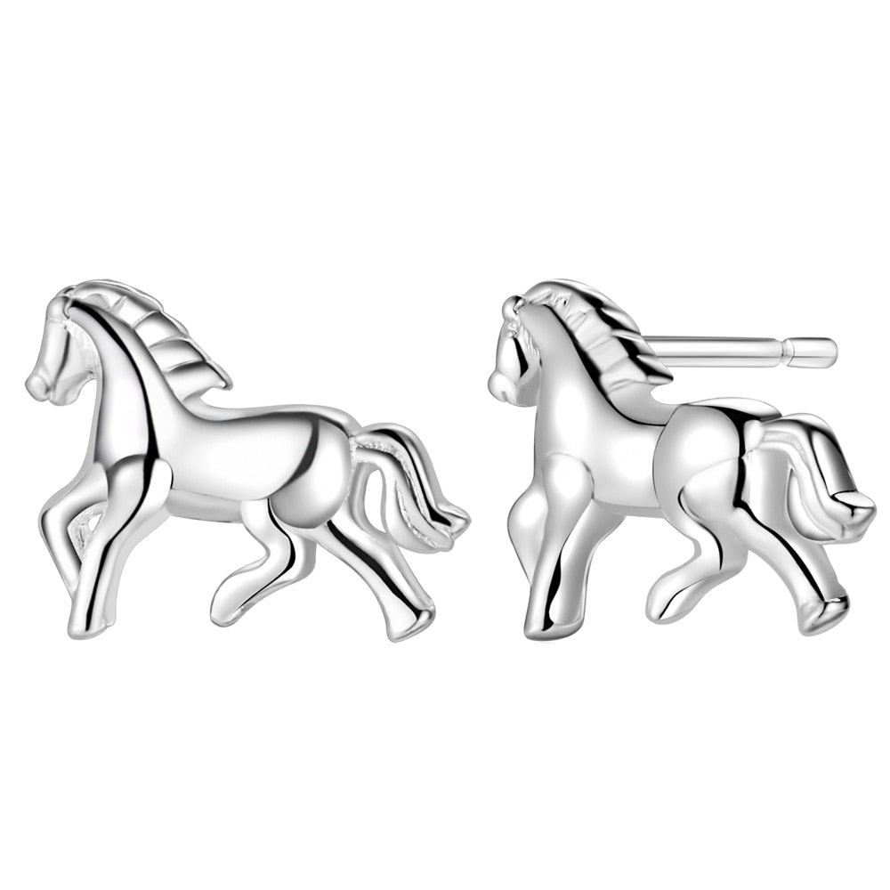 Horse Earrings in Silver 925