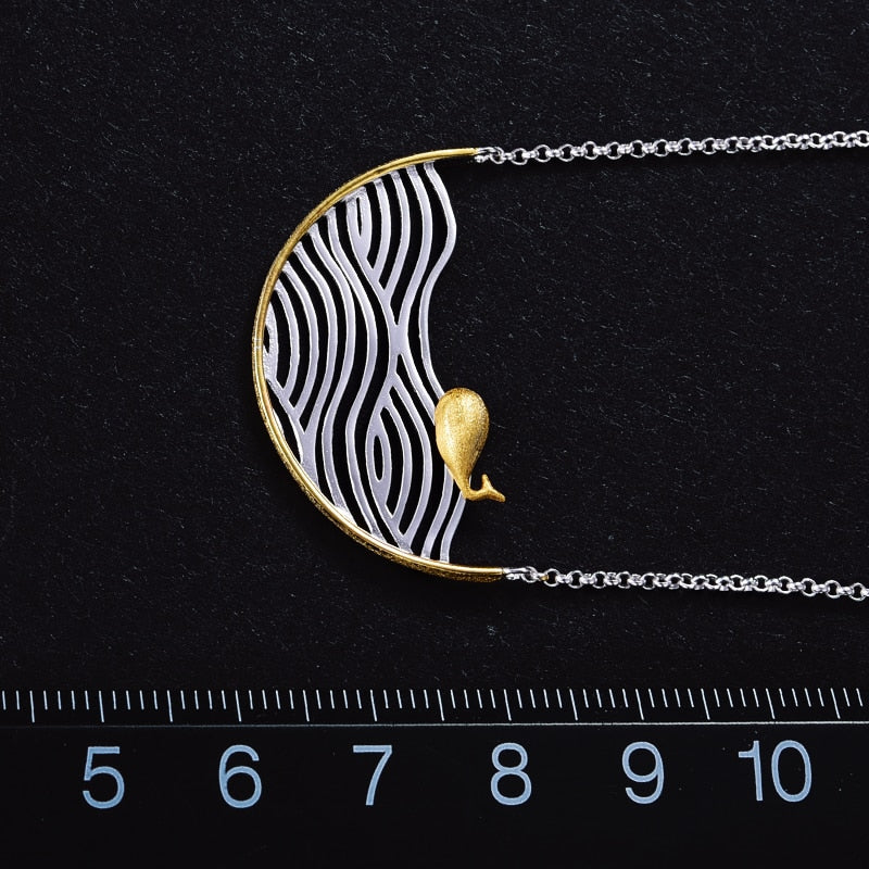 Collana Balena in Argento 925 ed Oro - EkoWorld Jewels Collana