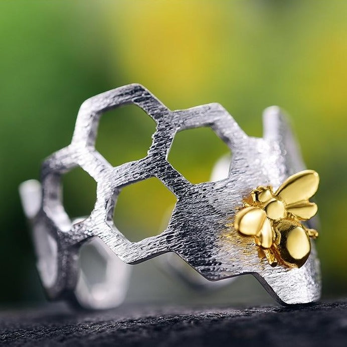 Anello Ape in Argento 925 ed Oro - EkoWorld Jewels Anello