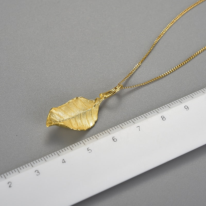 Collana foglia d'autunno in Argento 925 - EkoWorld Jewels Collana