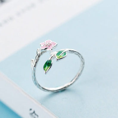 Anello Fiore di Sakura in Argento 925 - EkoWorld Jewels Anello