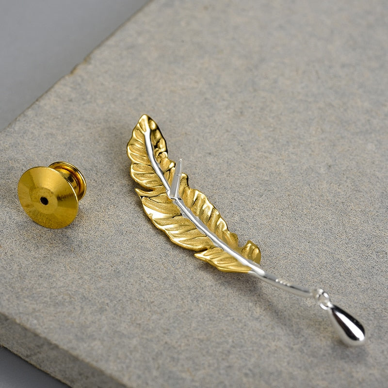 Spilla Piuma in Argento 925 - EkoWorld Jewels Spille