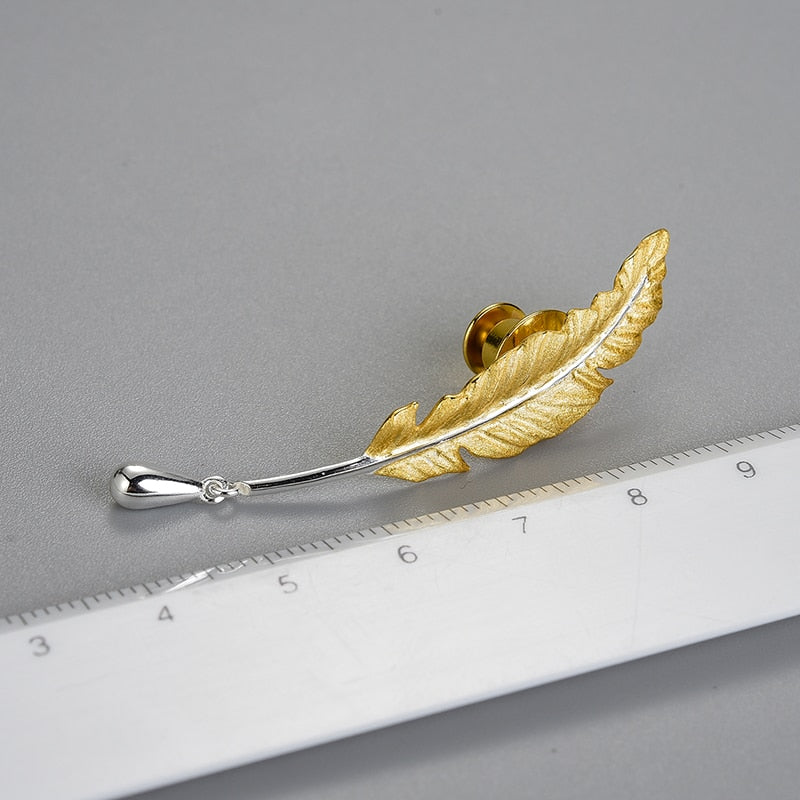 Spilla Piuma in Argento 925 - EkoWorld Jewels Spille