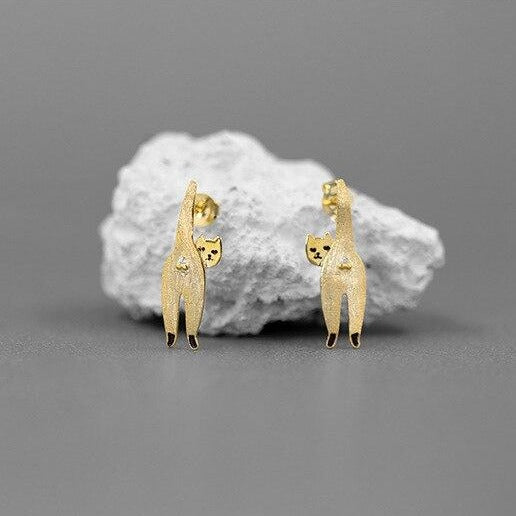 Orecchini Gatto Impertinente in Argento 925 - EkoWorld Jewels Orecchini