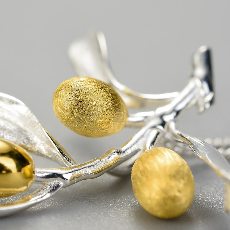 Collana Ramo di Ulivo in Argento 925 ed Oro - EkoWorld Jewels Collana