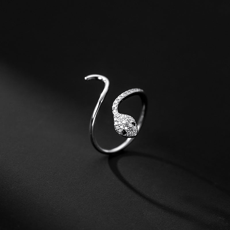 Anello Serpente in Argento 925 e Zirconi - EkoWorld Jewels Anello